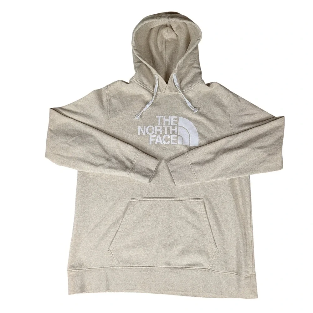 The North Face Mens Half Dome Pullover Hoodie‎ Oatmeal Heather Tan Logo XL